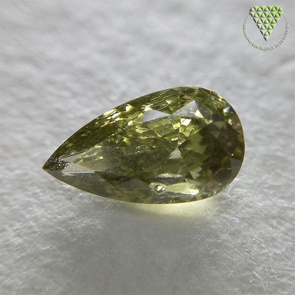 0.558 Carat Fancy Dark Gray Yellowish Green I1 CGL Japan Natural Loose Diamond 天然 グリーン ダイヤモンド ルース Pear Shape