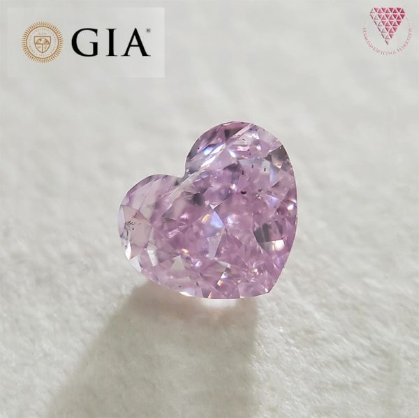 0.27 Carat Fancy Purplish Pink SI2 GIA Natural Loose Diamond 天然 パープリッシュ ピンク ダイヤモンド  Heart Shape シェイプ