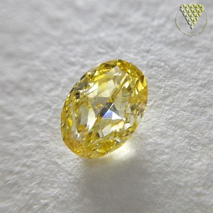 0.521 Carat Fancy Vivid Yellow I1 CGL Japan Natural Loose Diamond 天然 イエロー ダイヤモンド ルース Oval Shape / Oval シェイプ