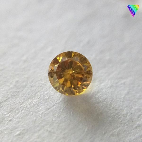 0.149 Carat Fancy Vivid Orangy Yellow Natural Loose Diamond 天然 ダイヤ