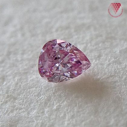 0.032 Carat Fancy Purplish Pink  SI2 CGL Japan  Natural Loose Diamond 天然 ピンク ダイヤモンド Pear Shape