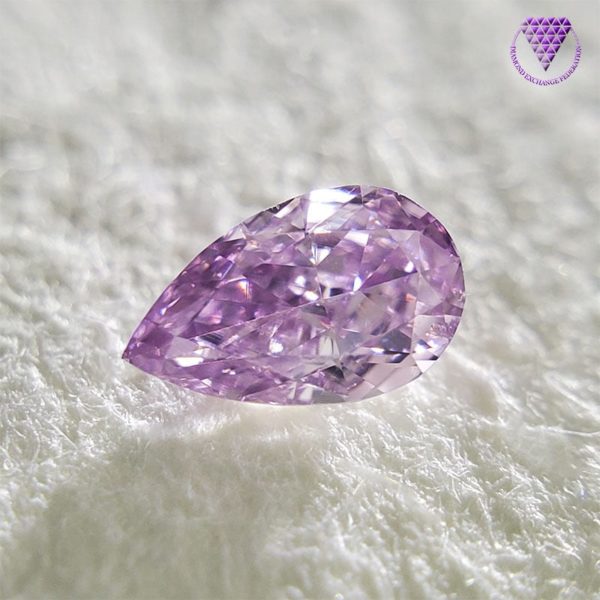 0.133 Carat Fancy Intense Pinkish Purple SI2 CGL Japan Natural Loose Diamond 天然 パープル ダイヤモンド  ルース  Pear Shape