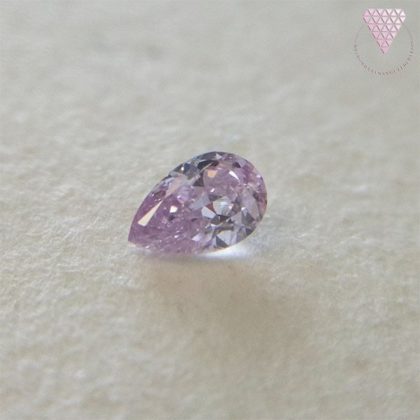 0.064 Carat Fancy Purple Pink SI2 Natural Loose Diamond 天然 ピンク ダイヤモンド Pear Shape ルース