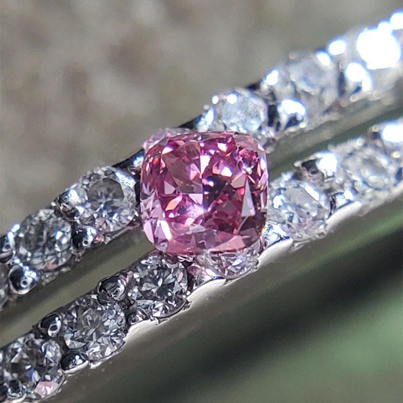 0.029 Carat Fancy Vivid Purplish Pink VS1 Natural Loose Diamond 