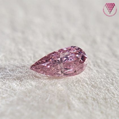 0.071 Carat Fancy Intense Pink CGL Japan SI1  Natural Loose Diamond 天然 インテンス ピンク ダイヤモンド  ルース Pear Shape
