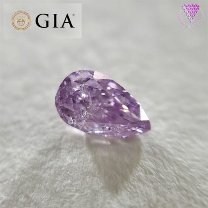 0.191 Carat Fancy Intense Pinkish Purple I1 GIA ＆ CGL 天然 パープル ダイヤモンド  ルース  ペアシェイプ