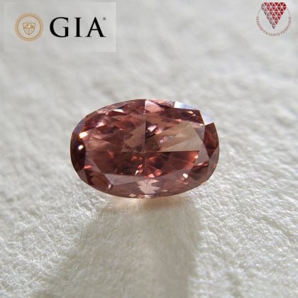 0.25 Carat Fancy Deep Brownish Orangy Pink SI2 GIA  Natural Loose Diamond 天然  ピンク ダイヤモンド Oval Shape