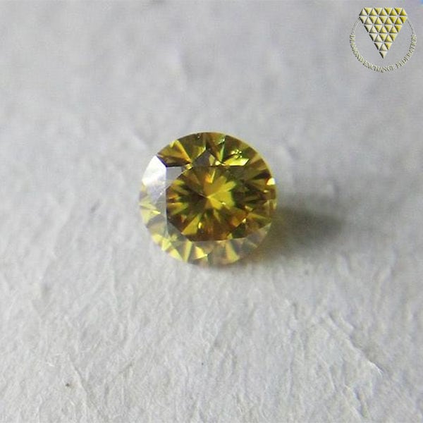 0.089 Carat Fancy Deep Yellow SI1 CGL Japan Natural Loose Diamond 天然 イエロー ダイヤモンド ルース Round Shape