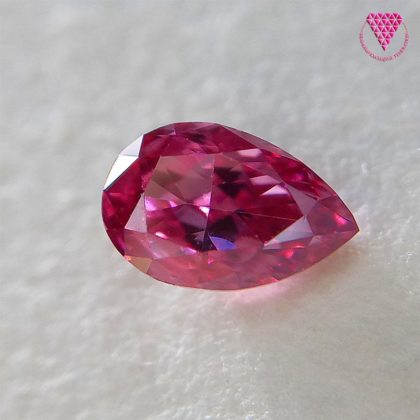 0.174 Carat Fancy Purplish Red SI1 AGT Japan  Natural Loose Diamond 天然 レッド ダイヤモンド ルース 裸石 Pear Shape