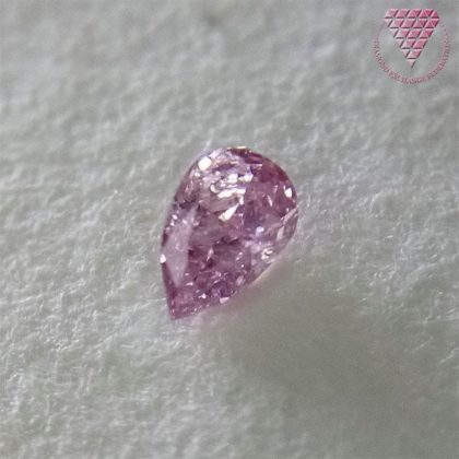 0.058 Carat Fancy Orangy Pink SI1 Pear AGT Japan Natural Loose Diamond Exchange Federation 2