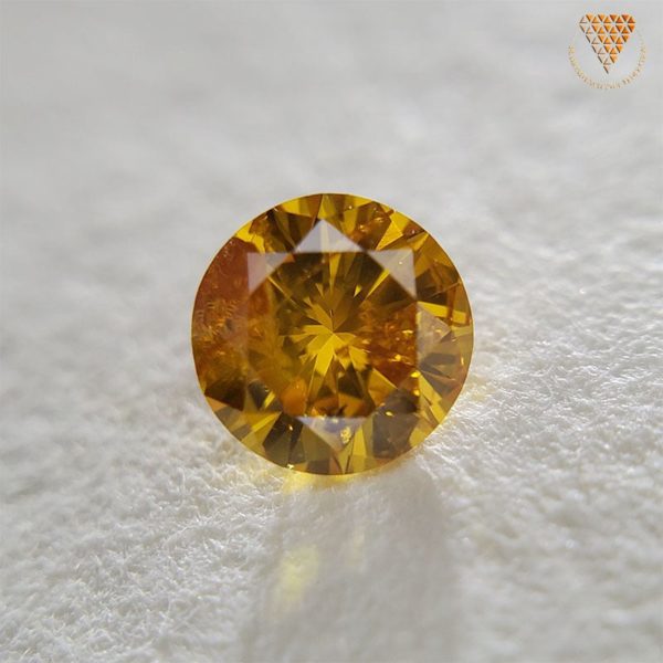 0.265 Carat Fancy Vivid Yellow Orange Round Natural Loose Diamond 天然 オレンジ ダイヤモンド Round Shape