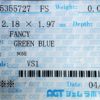 0.064 Carat Fancy Green Blue VS1 AGT 天然 ブルー ダイヤモンド クッションシェイプ 5