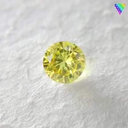0.118 Carat Fancy Intense Yellow I1 CGL Japan Natural Loose Diamond 天然 イエロー ダイヤモンド ルース Round Shape