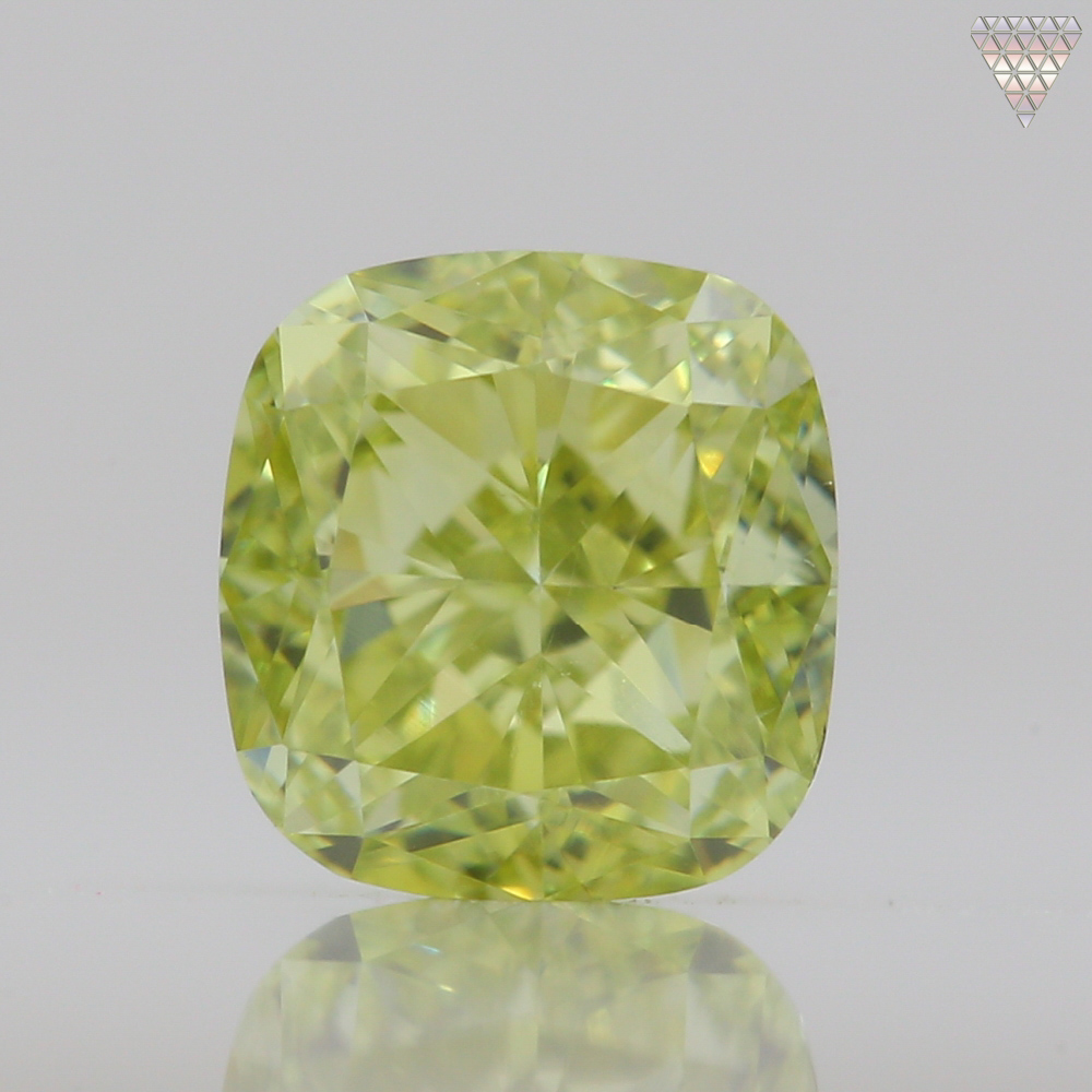 0.45 Carat, Fancy Intense Green Yellow Natural Diamond, Cushion Shape, VS2  Clarity, GIA 天然 カラー ダイヤモンド ルース » DIAMOND EXCHANGE FEDERATION
