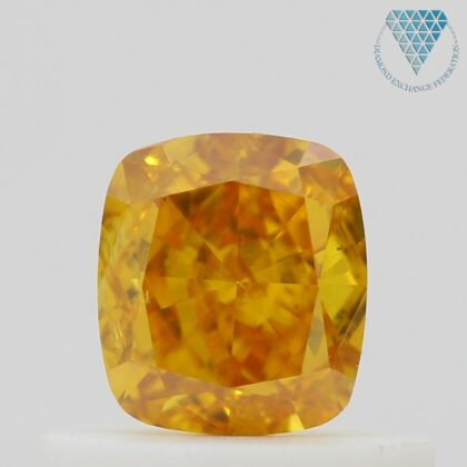 0.72 Carat, Fancy Vivid Yellowish Orange Natural Diamond, Radiant Shape, VS2 Clarity, GIA 3