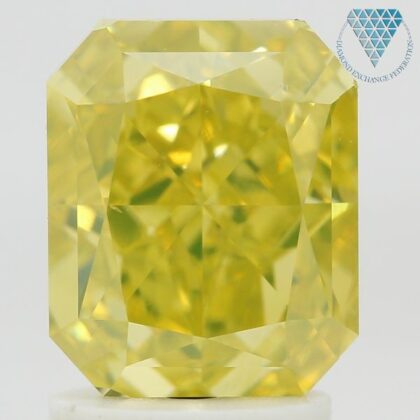 2.38 Carat, Fancy Vivid Greenish Yellow Natural Diamond, Radiant Shape, VS2 Clarity, GIA