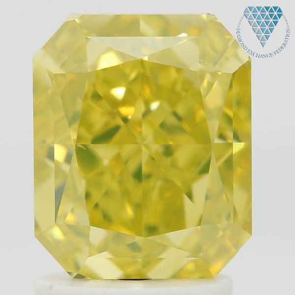 2.38 Carat, Fancy Vivid Greenish Yellow Natural Diamond, Radiant Shape, VS2 Clarity, GIA 2