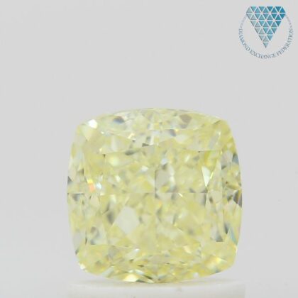 1.38 Carat, Fancy Light Yellow Natural Diamond, Cushion Shape, VVS2 Clarity, GIA