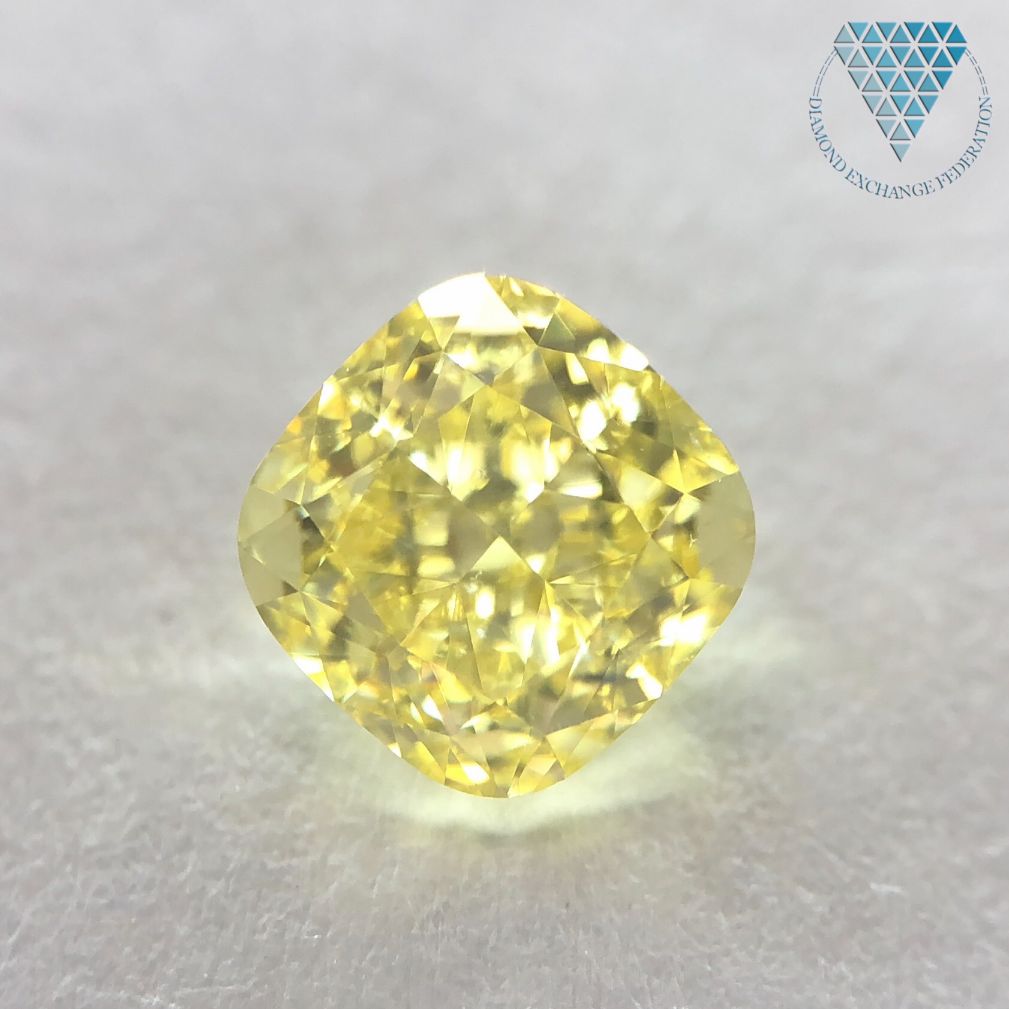 1.24 Carat, Fancy Intense Yellow Natural Diamond, Cushion Shape, SI1 Clarity, GIA 2