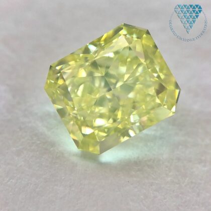 1.52 Carat, Fancy Greenish Yellow Natural Diamond, Radiant Shape, VS2 Clarity, GIA