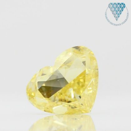 1.00 Carat, Fancy Intense  Yellow Natural Diamond, Heart Shape, I1 Clarity, GIA