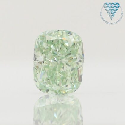 0.37 Carat, Fancy Intense  Green Natural Diamond, Cushion Shape, SI2 Clarity, GIA