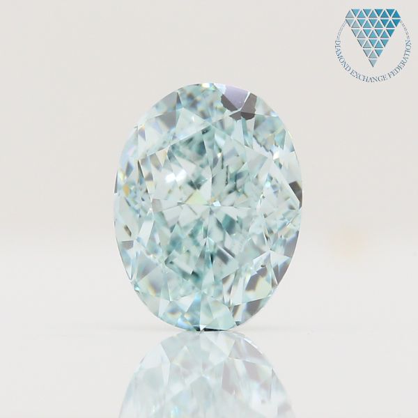 0.83 Carat, Fancy  Blue-Green Natural Diamond, Oval Shape, I1 Clarity, GIA
