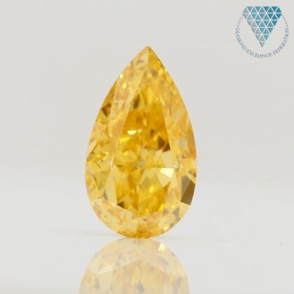 0.67 Carat, Fancy Intense Orangy Yellow Natural Diamond, Pear Shape, VS2 Clarity, GIA 2