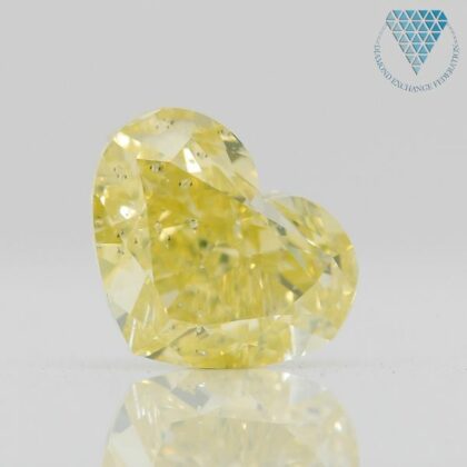 1.01 Carat, Fancy Intense  Yellow Natural Diamond, Heart Shape, I1 Clarity, GIA