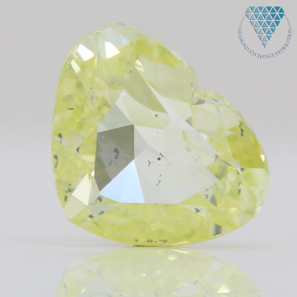 1.00 Carat, Fancy Greenish Yellow Natural Diamond, Heart Shape, SI2 Clarity, GIA
