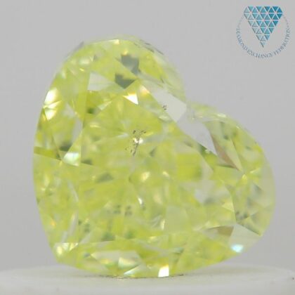 0.53 Carat, Fancy Intense  Yellow Natural Diamond, Cushion Shape, VS1 Clarity, GIA 2