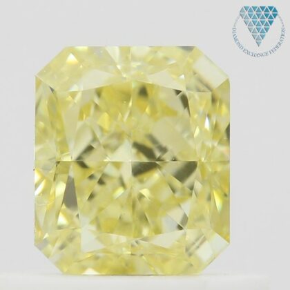 0.65 Carat, Fancy Intense  Yellow Natural Diamond, Radiant Shape, VVS1 Clarity, GIA