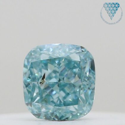 0.061 Carat  Light Greenish Blue VS2 Natural Loose Diamond 天然 ブルー ダイヤモンド  Cushion Shape 2