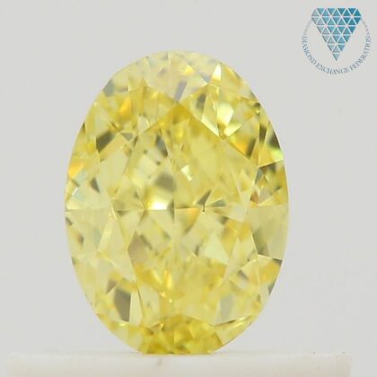 0.50 Carat, Fancy Intense  Yellow Natural Diamond, Oval Shape, VS1 Clarity, GIA