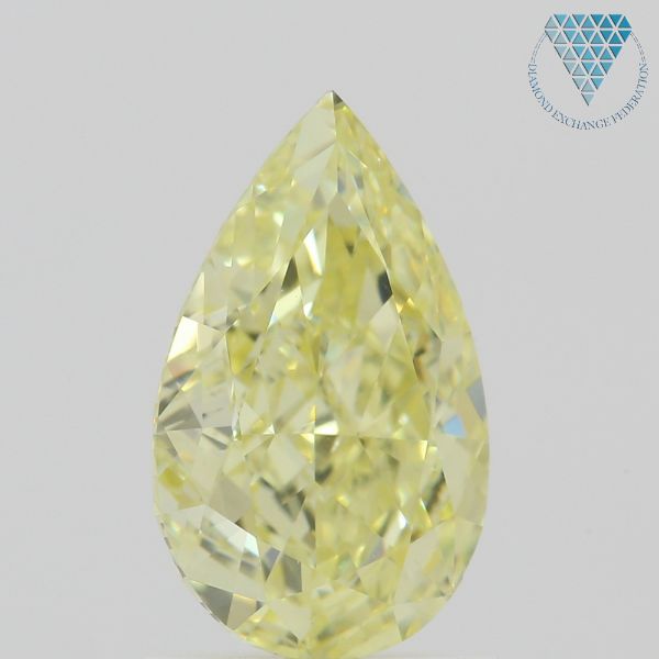 1.43 Carat, Fancy  Yellow Natural Diamond, Pear Shape, VS1 Clarity, GIA 2