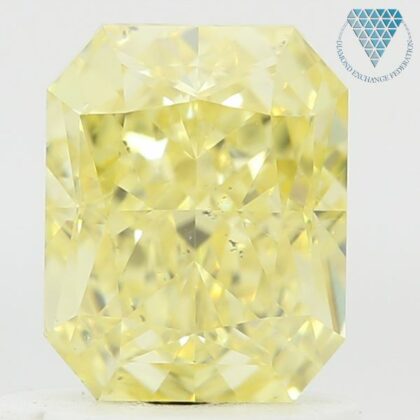 1.00 Carat, Fancy Light  Yellow Natural Diamond, Radiant Shape, VS2 Clarity, GIA 5