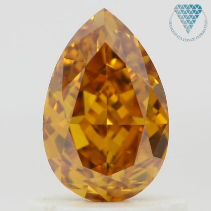 0.81 Carat, Fancy Deep Yellowish Orange Natural Diamond, Pear Shape, VS2 Clarity, GIA