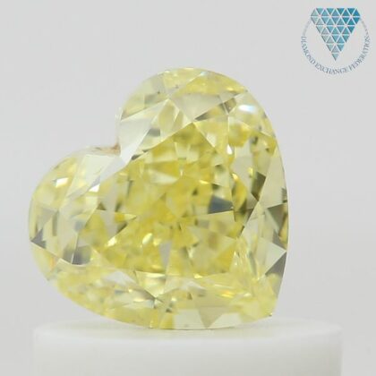 0.61 Carat, Fancy Intense Yellow Natural Diamond, Heart Shape, VS1 Clarity, GIA