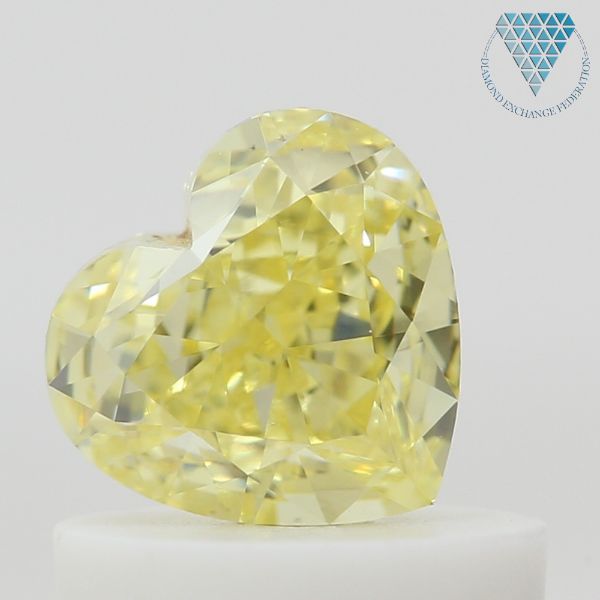 0.61 Carat, Fancy Intense Yellow Natural Diamond, Heart Shape, VS1 Clarity, GIA 2