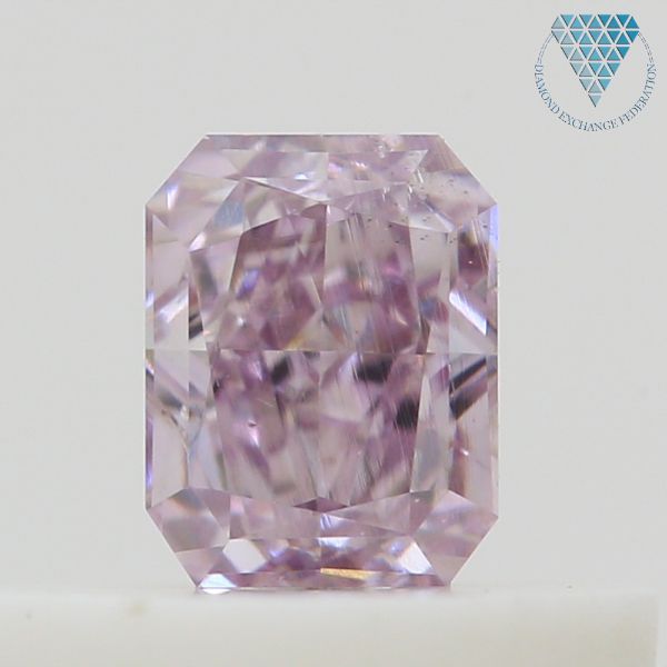 0.25 Carat, Fancy Purplish Pink Natural Diamond, Radiant Shape, SI1 Clarity, GIA