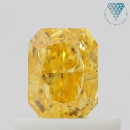 0.72 Carat, Fancy Vivid Yellowish Orange Natural Diamond, Radiant Shape, VS2 Clarity, GIA 12