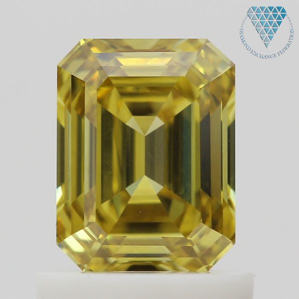 1.04 Carat, Fancy Deep  Yellow Natural Diamond, Emerald Shape, VS1 Clarity, GIA 2