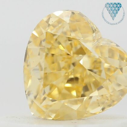 0.53 Carat, Fancy Intense  Yellow Natural Diamond, Cushion Shape, VS1 Clarity, GIA 2