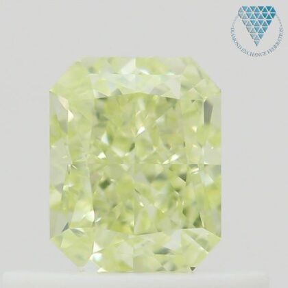 0.51 Carat, Fancy Light Greenish Yellow Natural Diamond, Radiant Shape, VS1 Clarity, GIA