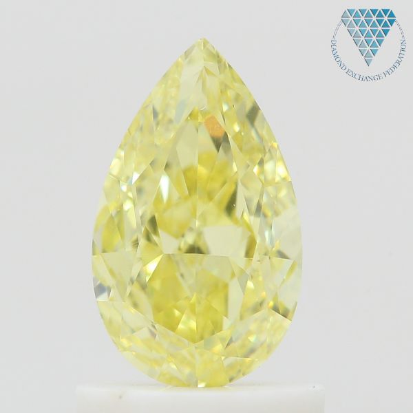 1.00 Carat, Fancy  Yellow Natural Diamond, Pear Shape, VS1 Clarity, GIA 2