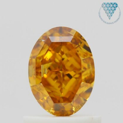 1.01 Carat, Fancy Intense Orangy Yellow Natural Diamond, Oval Shape, SI1 Clarity, GIA 2