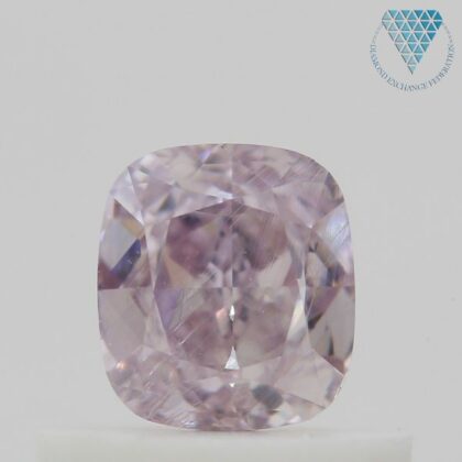 0.50 Carat, Fancy Purplish Pink Natural Diamond, Cushion Shape, SI2 Clarity, GIA