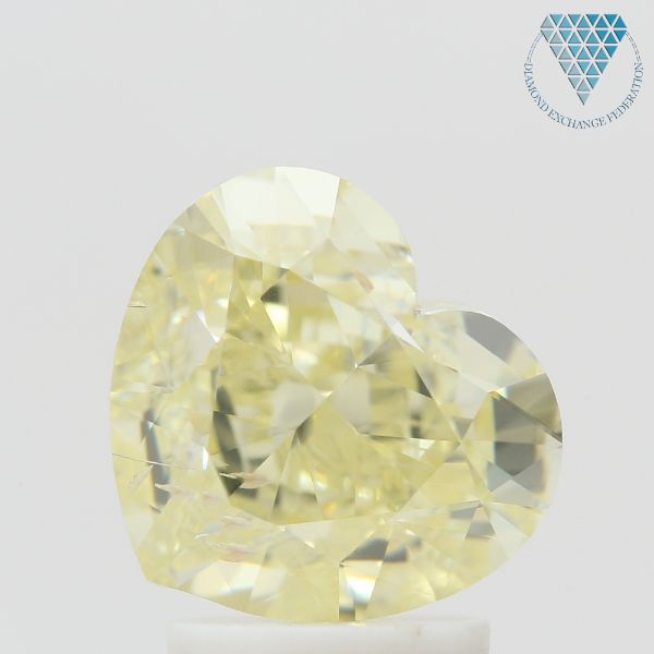 3.02 Carat, Fancy Light  Yellow Natural Diamond, Heart Shape, SI2 Clarity, GIA 2