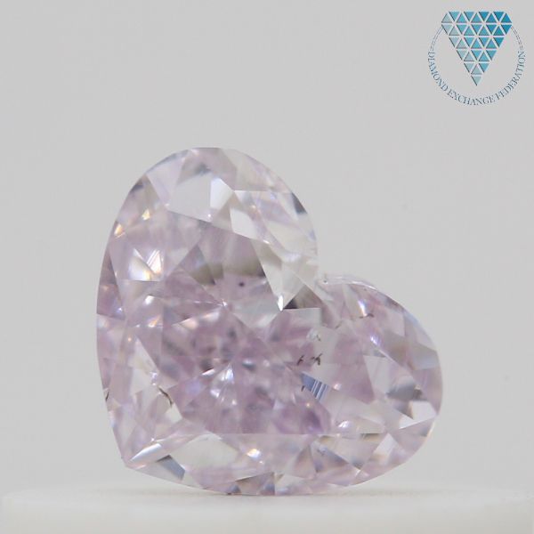 0.26 Carat, Fancy Light Purplish Pink Natural Diamond, Heart Shape, SI1 Clarity, GIA
