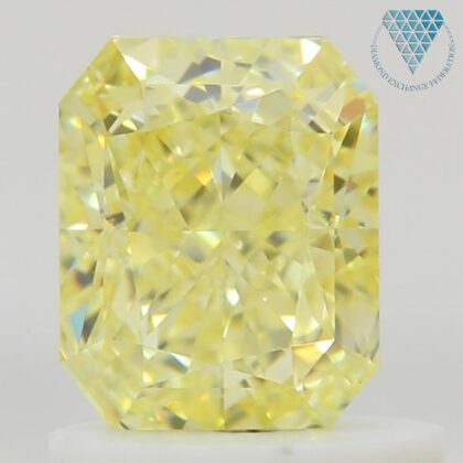 1.00 Carat, Fancy Yellow Natural Diamond, Radiant Shape, VVS2 Clarity, GIA